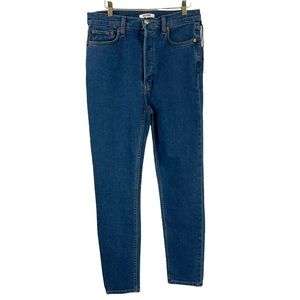 Re/Done 90s Ultra High Rise Relaxed Fit Skinny Jeans 70s Blue Size 30